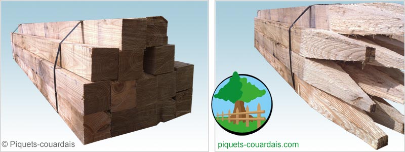 Piquets carrés en bois de châtaignier
