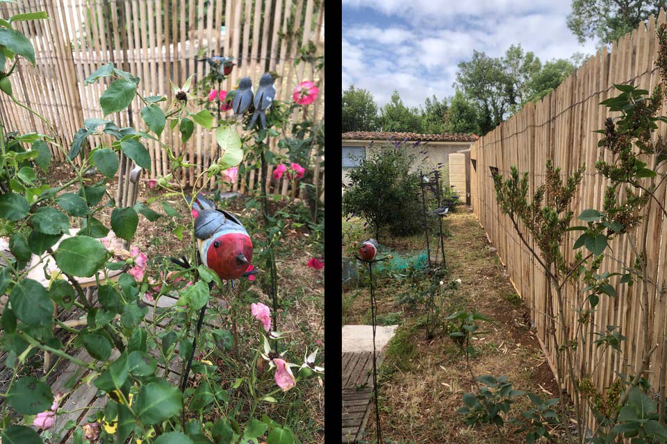 Ganivelles entourant un jardin d'agrément